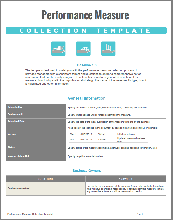 Sample Performance Matters Data Performance Metrics Collection Template